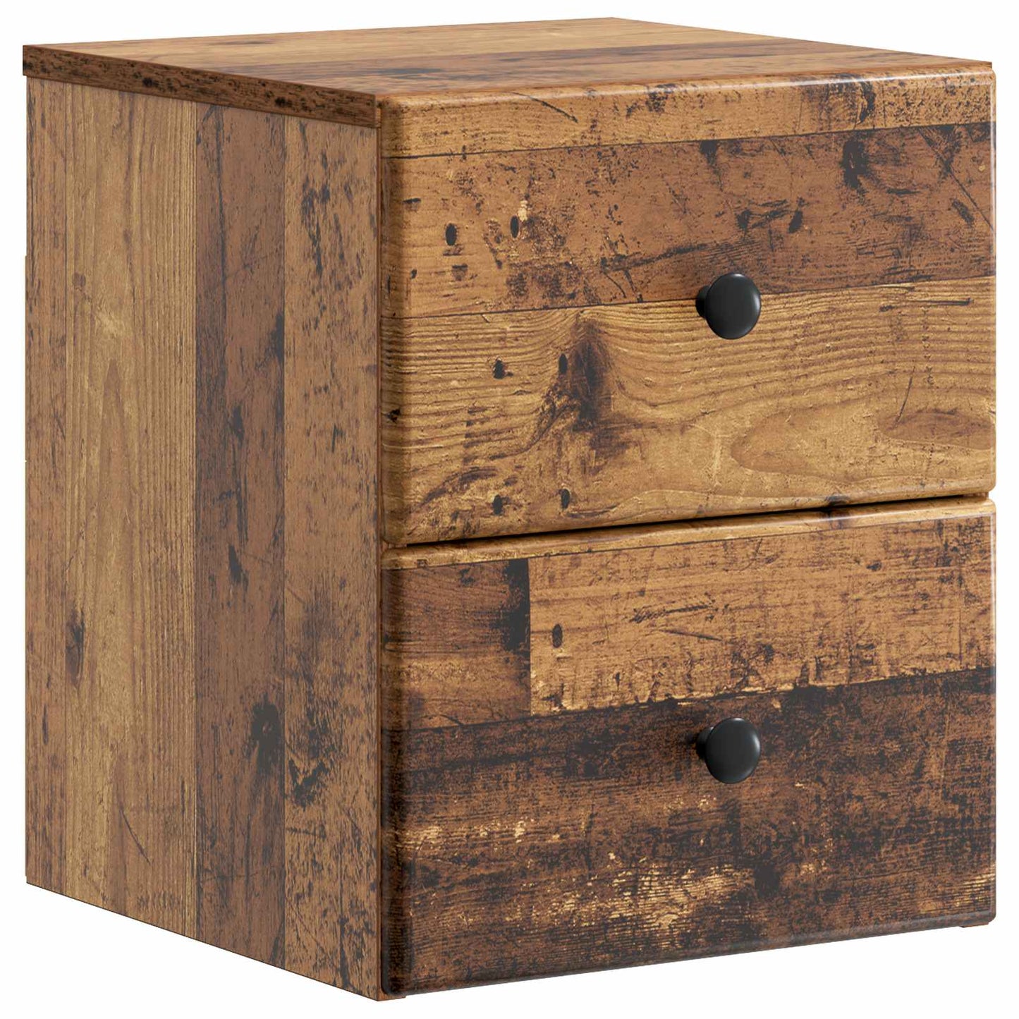 vidaXL Wall-Mounted Bedside Cabinet 2 pcs Old Wood 34.5 x 33 x 40 cm
