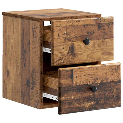 vidaXL Wall-Mounted Bedside Cabinet 2 pcs Old Wood 34.5 x 33 x 40 cm