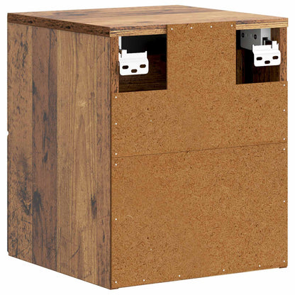 vidaXL Wall-Mounted Bedside Cabinet 2 pcs Old Wood 34.5 x 33 x 40 cm