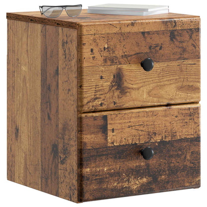 vidaXL Wall-Mounted Bedside Cabinet 2 pcs Old Wood 34.5 x 33 x 40 cm
