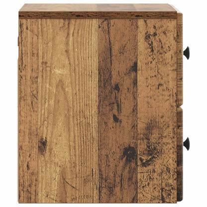 vidaXL Wall-Mounted Bedside Cabinet 2 pcs Old Wood 34.5 x 33 x 40 cm