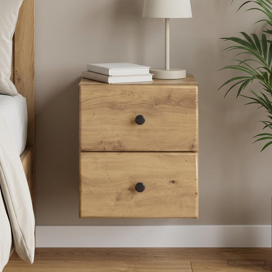 vidaXL Wall-Mounted Bedside Cabinet Artisan Oak 34.5 x 33 x 40 cm
