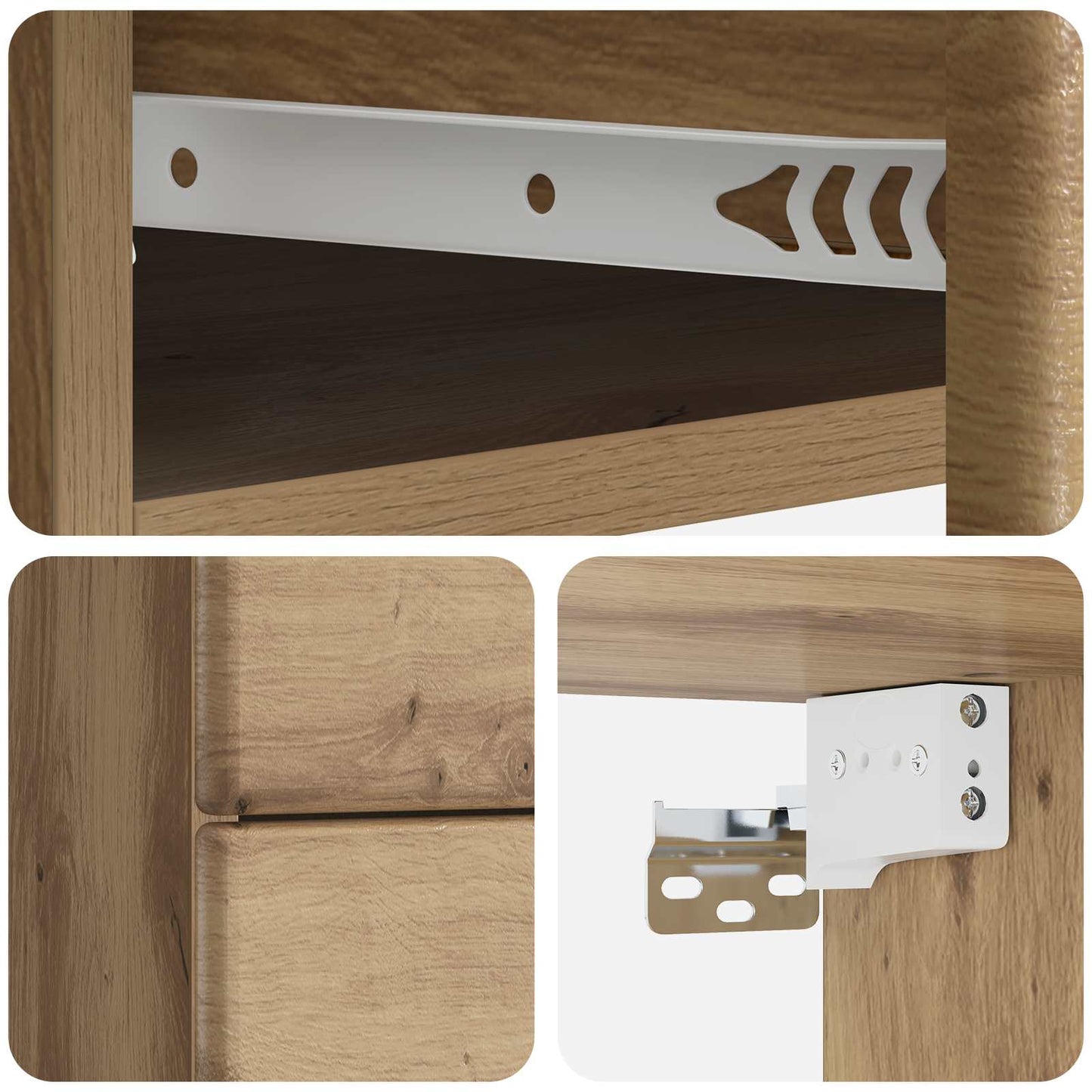 vidaXL Wall-Mounted Bedside Cabinet 2 pcs Artisan Oak