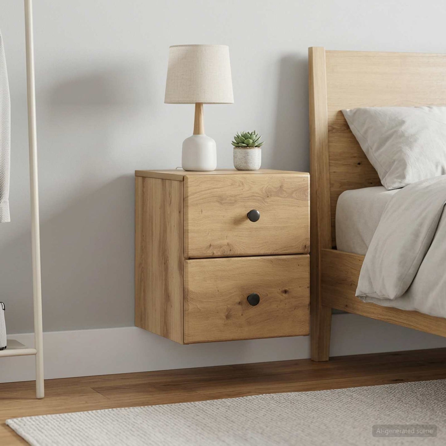 vidaXL Wall-Mounted Bedside Cabinet 2 pcs Artisan Oak