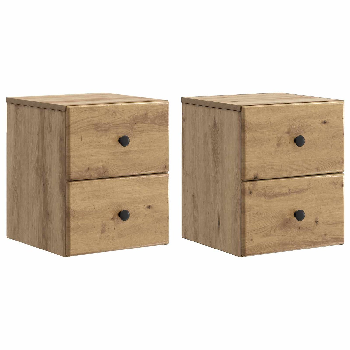 vidaXL Wall-Mounted Bedside Cabinet 2 pcs Artisan Oak