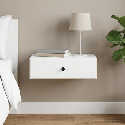 vidaXL Wall-Mounted Side Table White 59 x 34.5 x 17 cm Engineered Wood
