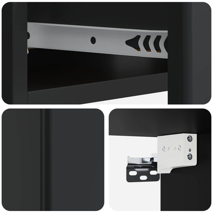 vidaXL Wall-Mounted Side Table Black 59 x 34.5 x 17 cm Engineered Wood