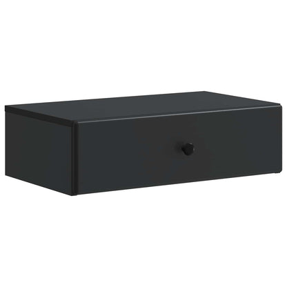 vidaXL Wall-Mounted Side Table Black 59 x 34.5 x 17 cm Engineered Wood
