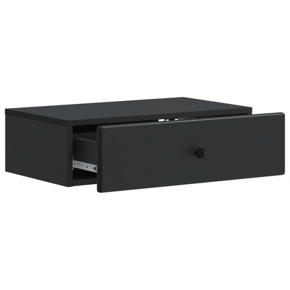 vidaXL Wall-Mounted Side Table Black 59 x 34.5 x 17 cm Engineered Wood