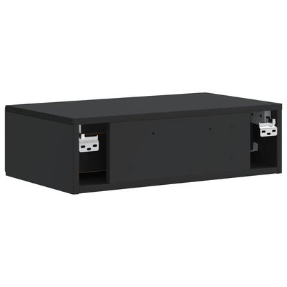 vidaXL Wall-Mounted Side Table Black 59 x 34.5 x 17 cm Engineered Wood