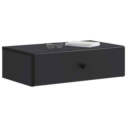 vidaXL Wall-Mounted Side Table Black 59 x 34.5 x 17 cm Engineered Wood