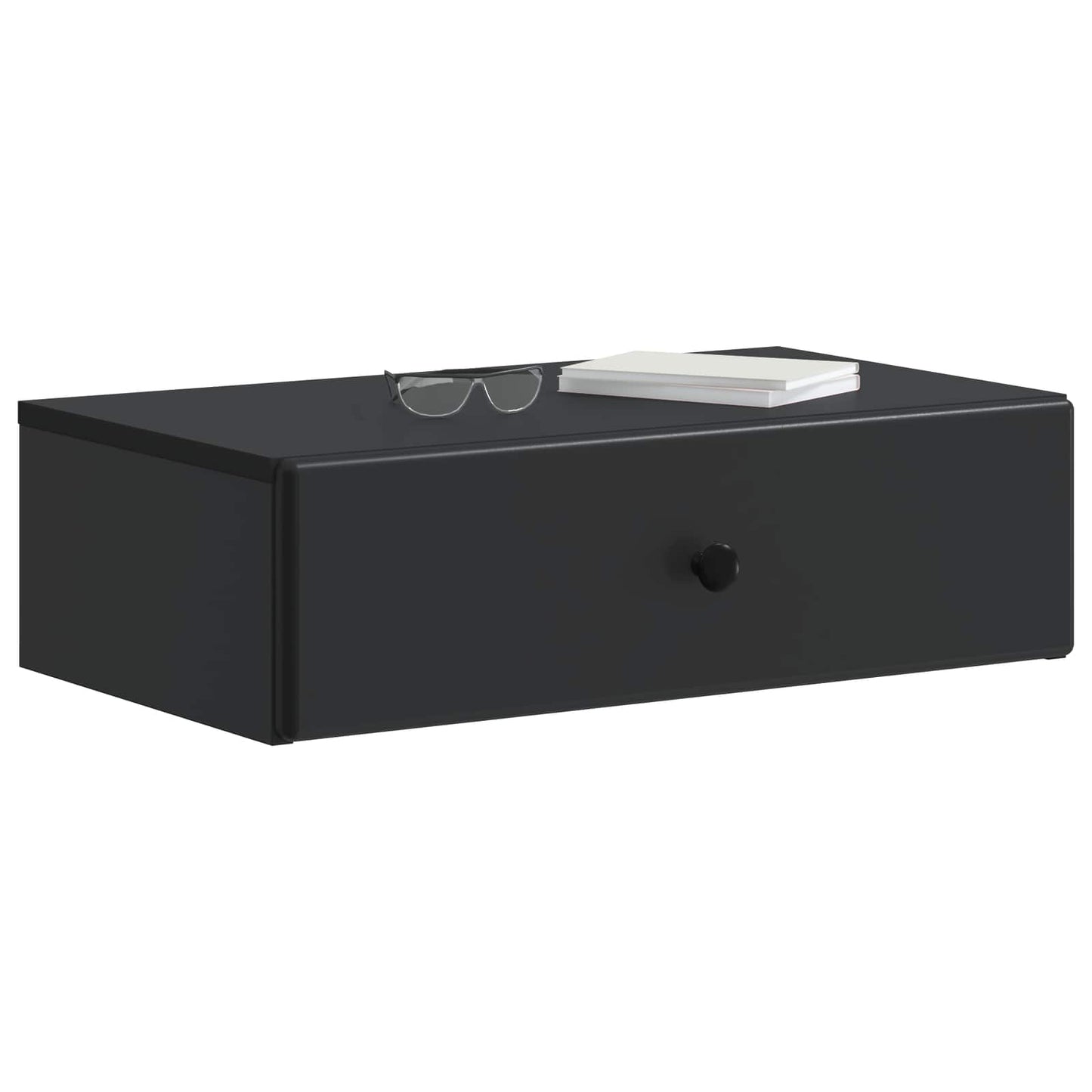 vidaXL Wall-Mounted Side Table Black 59 x 34.5 x 17 cm Engineered Wood