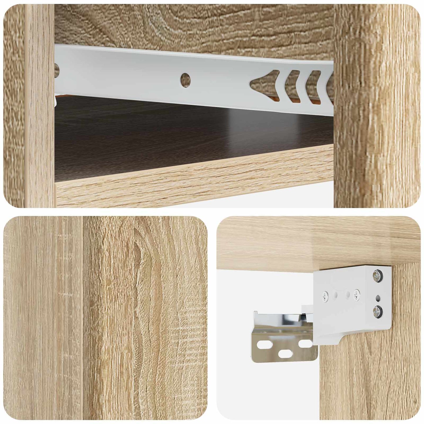 vidaXL Wall-Mounted Side Table Sonoma Oak 59 x 34.5 x 17 cm