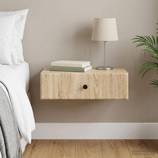 vidaXL Wall-Mounted Side Table Sonoma Oak 59 x 34.5 x 17 cm