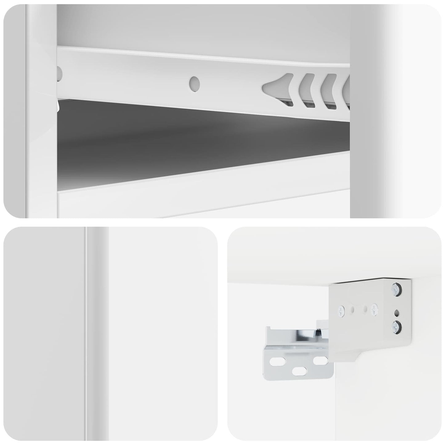 vidaXL Wall-Mounted Side Table High Gloss White 59 x 34.5 x 17 cm