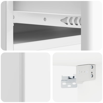 vidaXL Wall-Mounted Side Table High Gloss White 59 x 34.5 x 17 cm