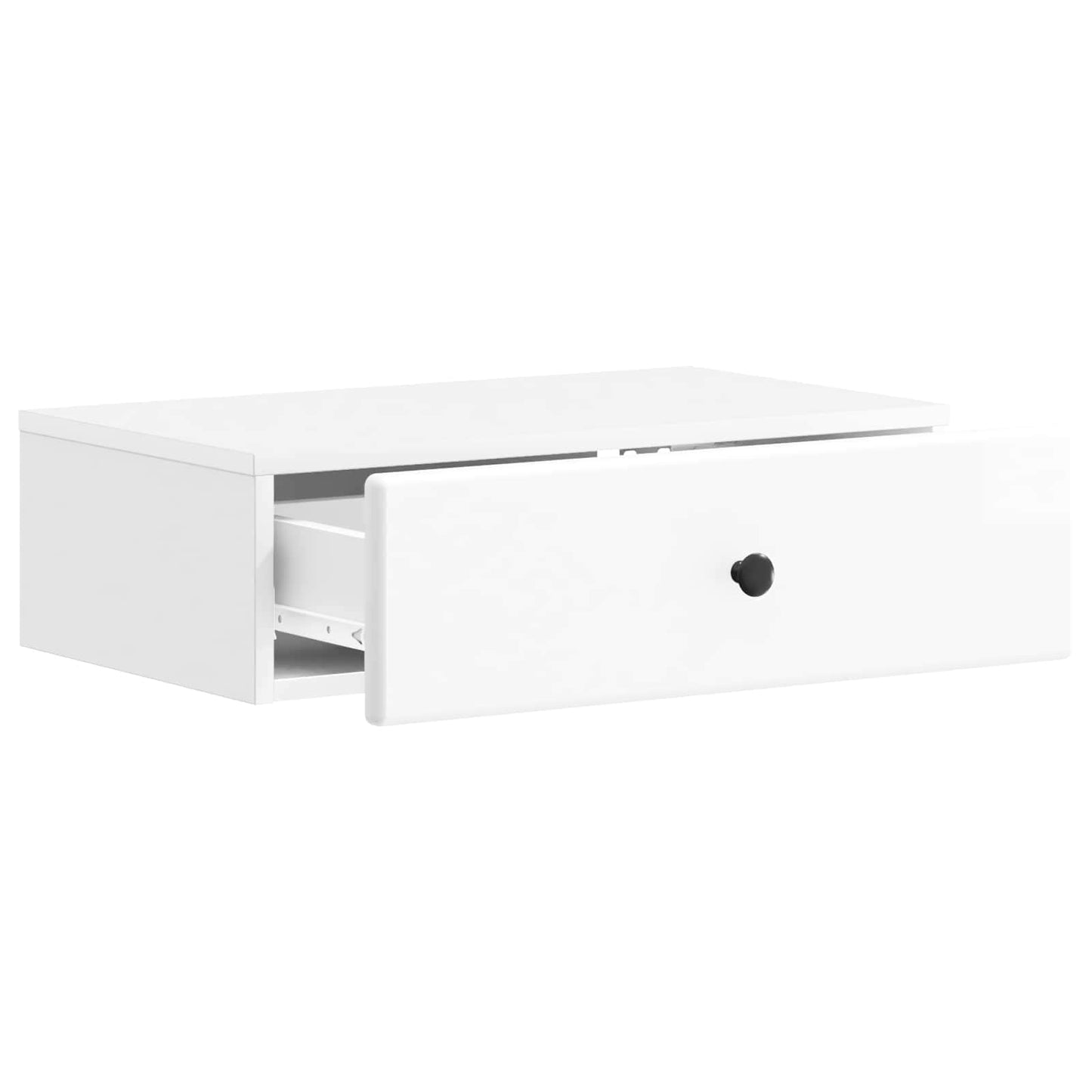 vidaXL Wall-Mounted Side Table High Gloss White 59 x 34.5 x 17 cm