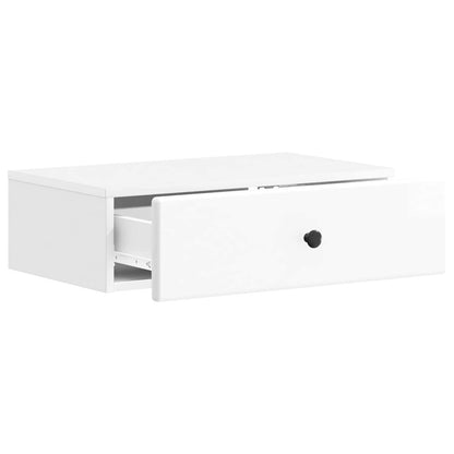 vidaXL Wall-Mounted Side Table High Gloss White 59 x 34.5 x 17 cm