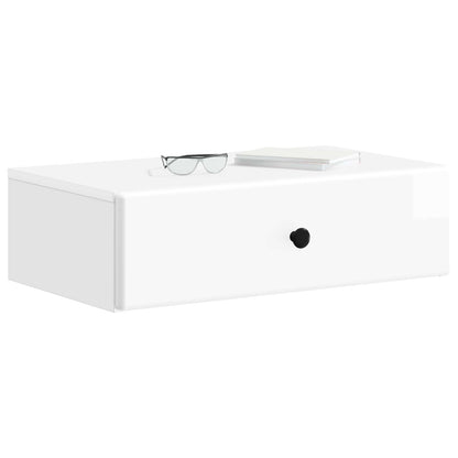 vidaXL Wall-Mounted Side Table High Gloss White 59 x 34.5 x 17 cm
