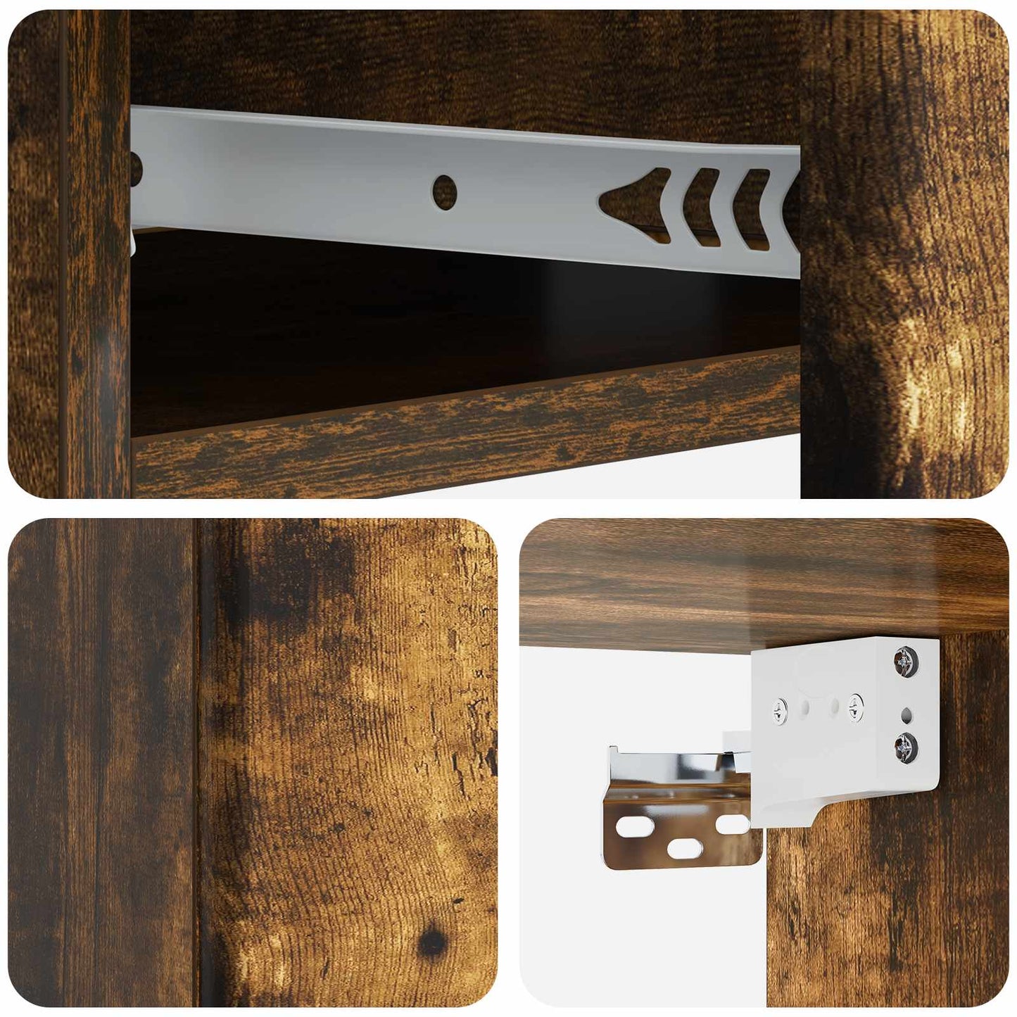 vidaXL Wall-Mounted Side Table Smoked Oak 59 x 34.5 x 17 cm