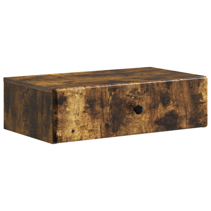 vidaXL Wall-Mounted Side Table Smoked Oak 59 x 34.5 x 17 cm