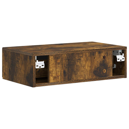 vidaXL Wall-Mounted Side Table Smoked Oak 59 x 34.5 x 17 cm