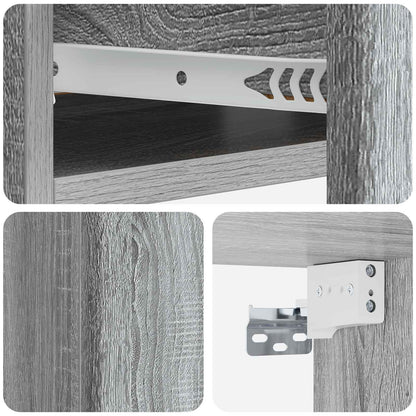 vidaXL Wall-Mounted Side Table Grey Sonoma 59 x 34.5 x 17 cm