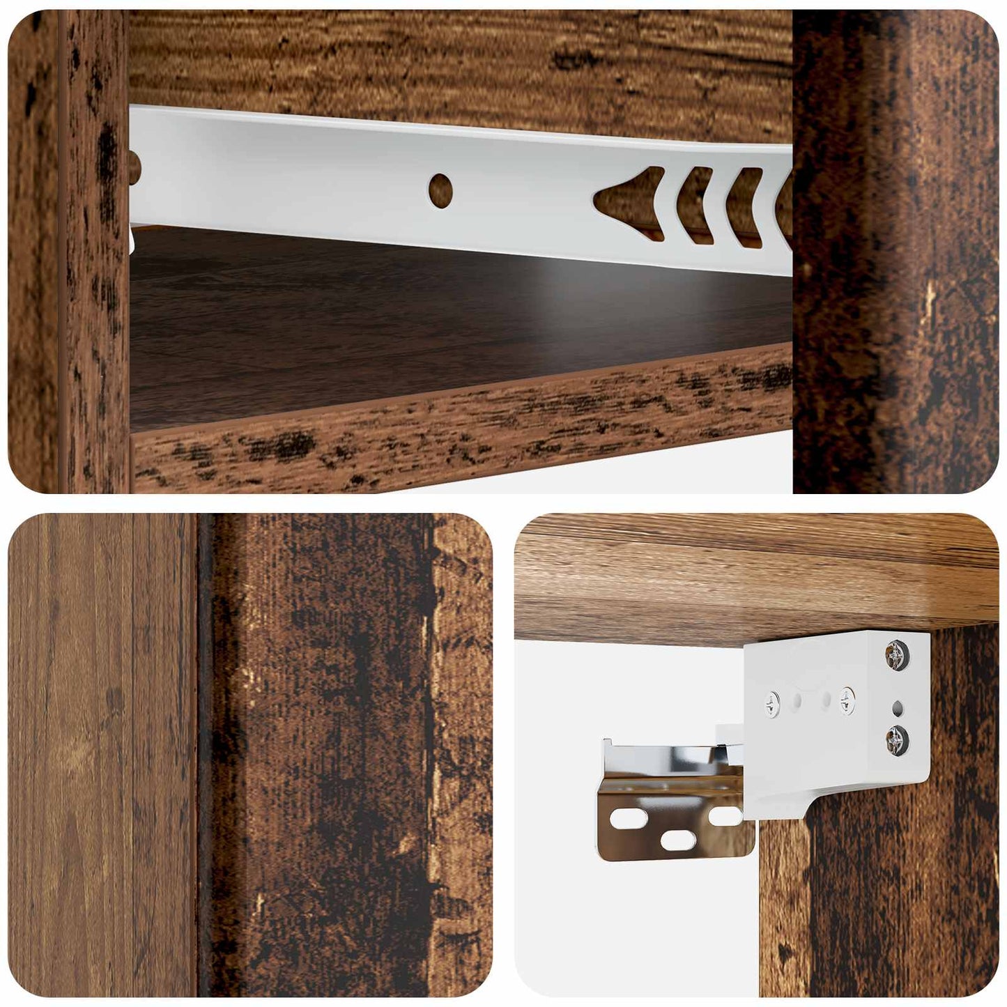 vidaXL Wall-Mounted Side Table Wall-mounted Old Wood 59 x 34.5 x 17 cm