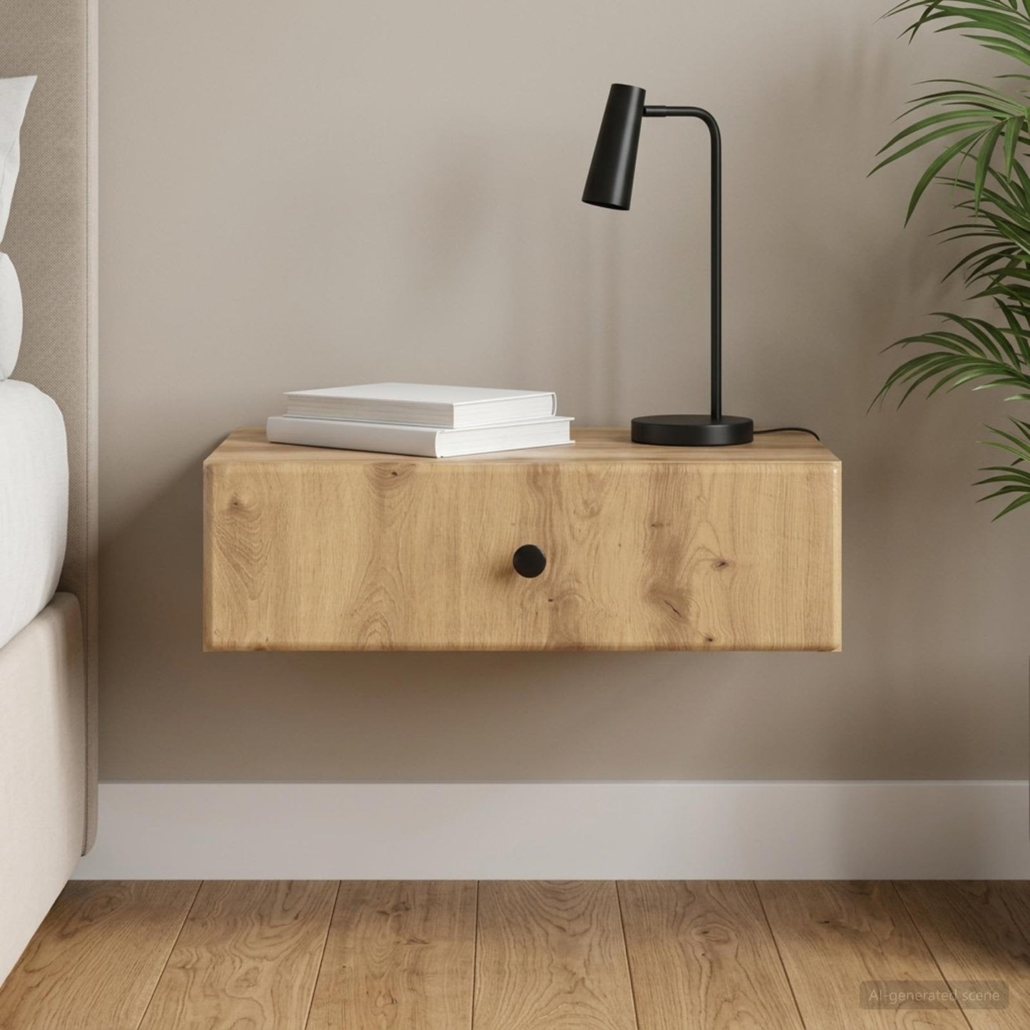 vidaXL Wall-Mounted Side Table 59 x 34.5 x 17 cm Engineered Wood