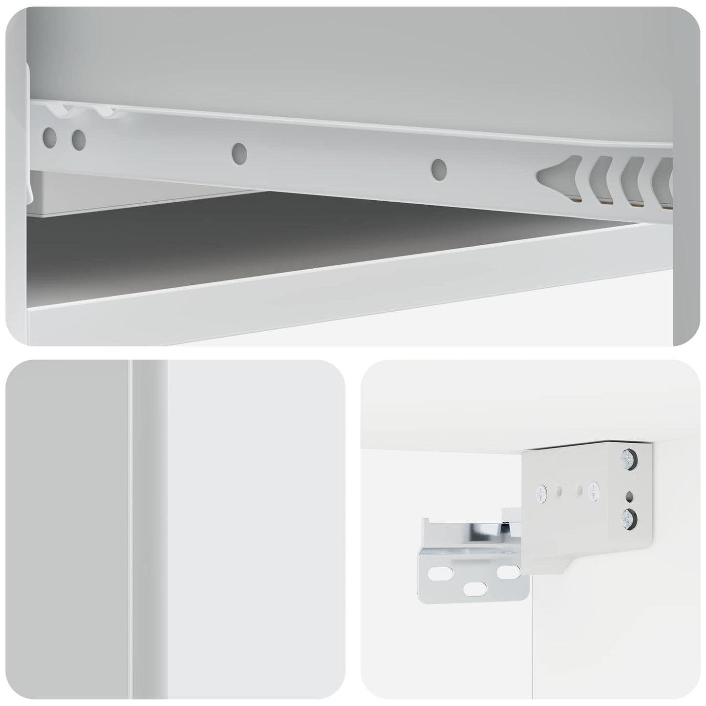 vidaXL Wall-Mounted Side Table Wall-mounted White 87.5 x 34.5 x 17 cm