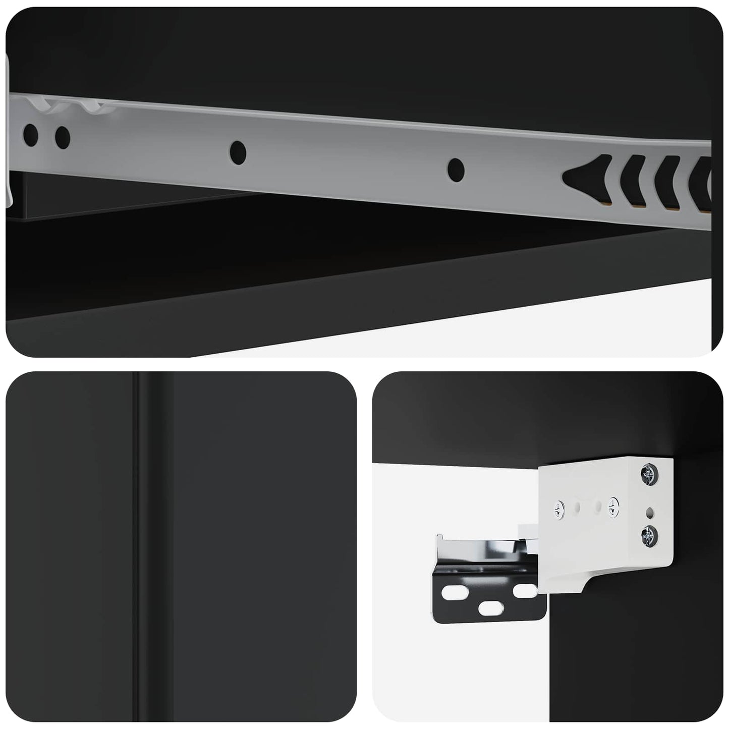 vidaXL Wall-Mounted Side Table Wall-mounted Black 87.5 x 34.5 x 17 cm
