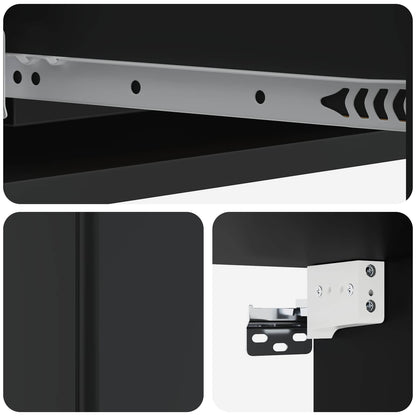 vidaXL Wall-Mounted Side Table Wall-mounted Black 87.5 x 34.5 x 17 cm