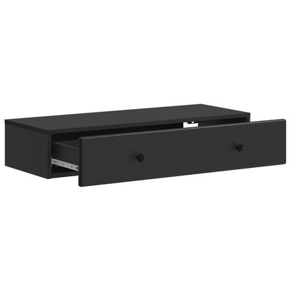 vidaXL Wall-Mounted Side Table Wall-mounted Black 87.5 x 34.5 x 17 cm