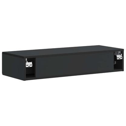 vidaXL Wall-Mounted Side Table Wall-mounted Black 87.5 x 34.5 x 17 cm