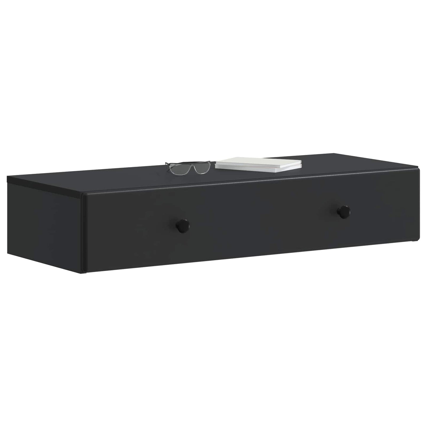 vidaXL Wall-Mounted Side Table Wall-mounted Black 87.5 x 34.5 x 17 cm