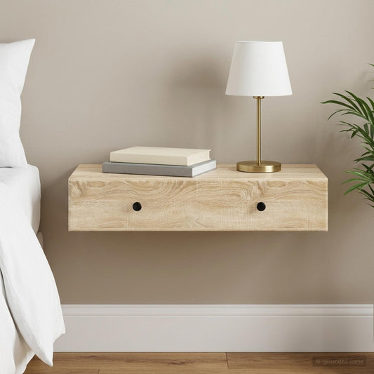 vidaXL Wall-Mounted Side Table Sonoma Oak 87.5 x 34.5 x 17 cm