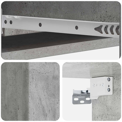 vidaXL Wall-Mounted Side Table Concrete Grey 87.5 x 34.5 x 17 cm