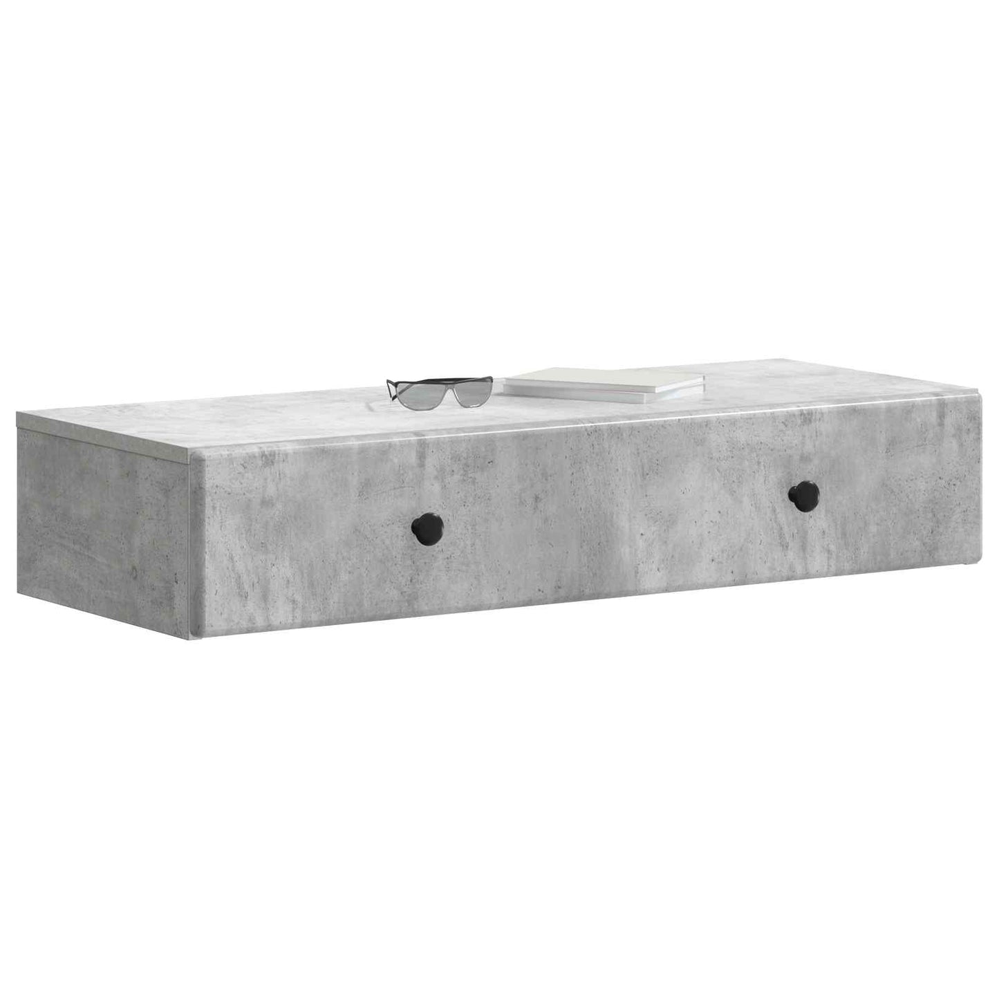 vidaXL Wall-Mounted Side Table Concrete Grey 87.5 x 34.5 x 17 cm
