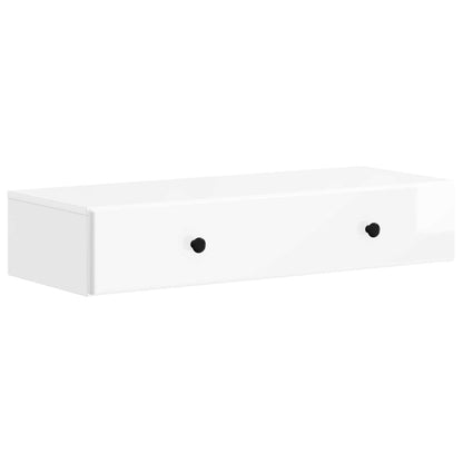 vidaXL Wall-Mounted Side Table High Gloss White 87.5 x 34.5 x 17 cm