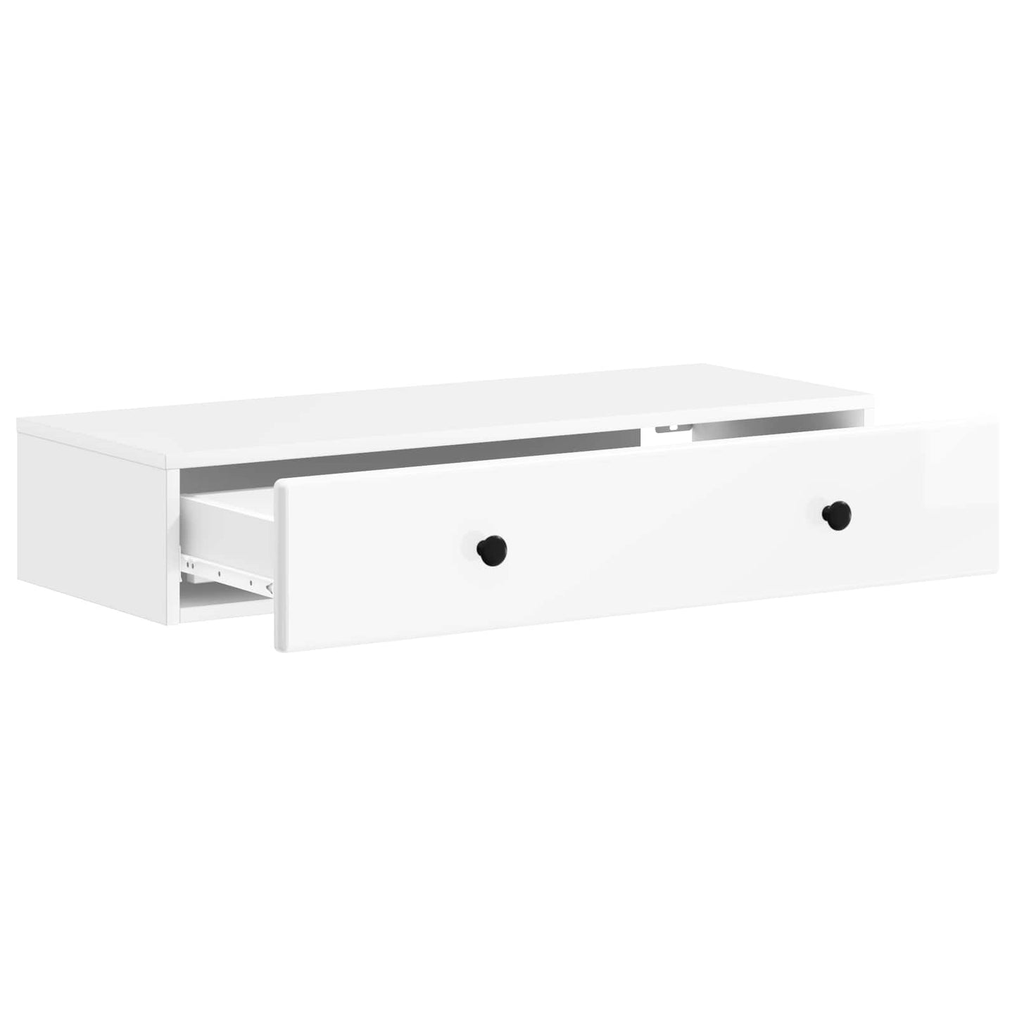 vidaXL Wall-Mounted Side Table High Gloss White 87.5 x 34.5 x 17 cm