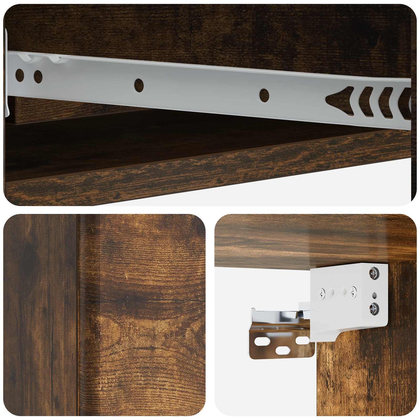vidaXL Wall-Mounted Side Table Smoked Oak 87.5 x 34.5 x 17 cm