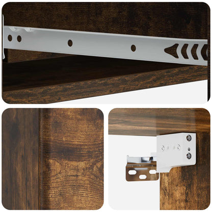vidaXL Wall-Mounted Side Table Smoked Oak 87.5 x 34.5 x 17 cm