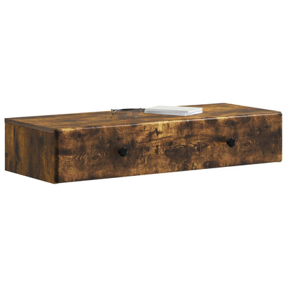 vidaXL Wall-Mounted Side Table Smoked Oak 87.5 x 34.5 x 17 cm