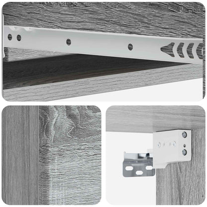 vidaXL Wall-Mounted Side Table Grey Sonoma 87.5 x 34.5 x 17 cm