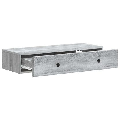 vidaXL Wall-Mounted Side Table Grey Sonoma 87.5 x 34.5 x 17 cm