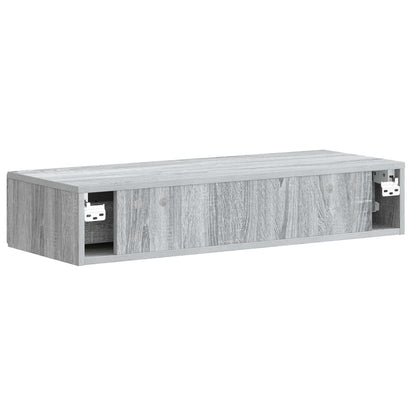 vidaXL Wall-Mounted Side Table Grey Sonoma 87.5 x 34.5 x 17 cm
