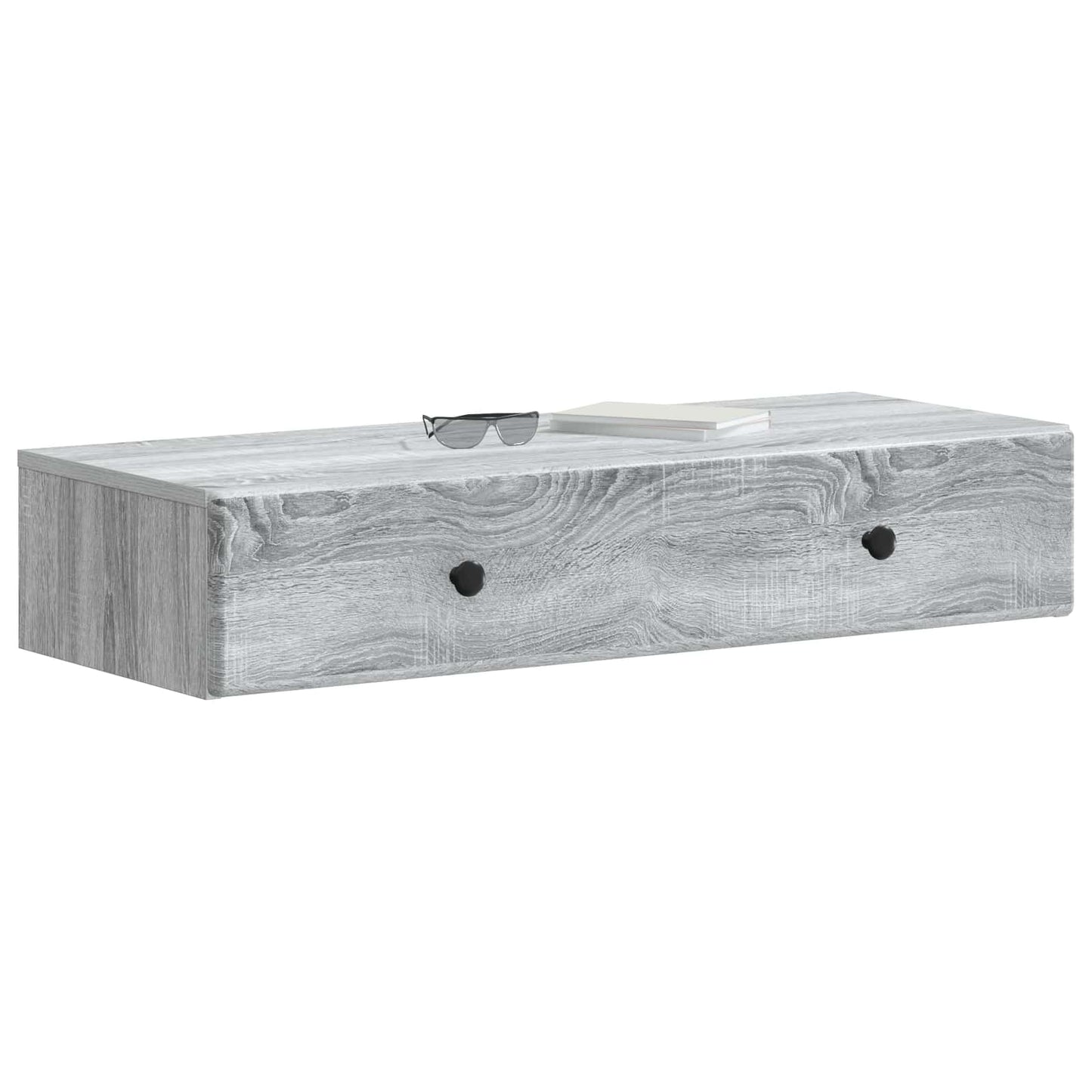 vidaXL Wall-Mounted Side Table Grey Sonoma 87.5 x 34.5 x 17 cm