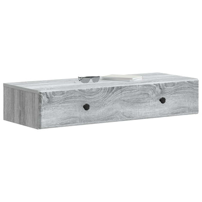 vidaXL Wall-Mounted Side Table Grey Sonoma 87.5 x 34.5 x 17 cm