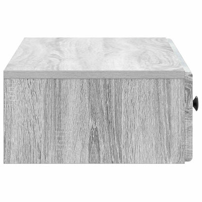 vidaXL Wall-Mounted Side Table Grey Sonoma 87.5 x 34.5 x 17 cm