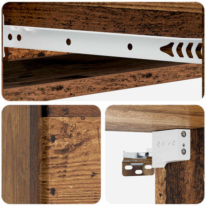 vidaXL Wall-Mounted Side Table Old Wood 87.5 x 34.5 x 17 cm